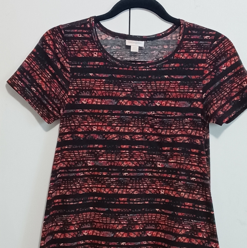 LuLaRoe Black and Red A-Line Midi Dress